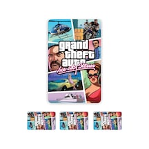 Quart Aksesuar Gta Vice City Kart Kaplama Sticker Kart Etiketi 4'lü