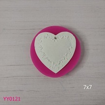 Yy0121 Sarmaşık Desenli Kalp Silikon Kalıp