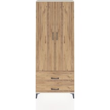 Arges Dolap 2 Raflı 2 Çekmeceli Tek Askılı 88x30x221 Aytaşı-çam Aytaşı