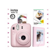 Fujifilm Instax Mini 12 Fotoğraf Makinesi + 20'li Film + Mini Albüm Seti Pembe
