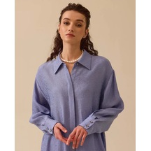 Scl Oversized Midi Gömlek Yaka Kadın Tunik - Günlük Şıklık