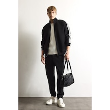 Defacto Regular Fit Yan Biyeli Lastikli Paça Jogger Eşofman Altı E9665ax26aubk81 Siyah-bk81