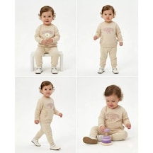 Pekminibebe 6/24 Ay Fırfır Detaylı Penye Bebek Takımı Krem