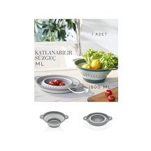 Pratik Yuvarlak Katlanır Akordeon Süzgeç - 1800ml Makarna Süzgeci