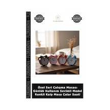 Özel Seri Çalışma Masası Günlük Kullanım Sevimli Model Renkli Kalp Masa Çalar Saati Çok Renkli