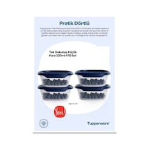 Tek Dokunuş Küçük Kare 220 Ml 4'lü Set Şeffaf