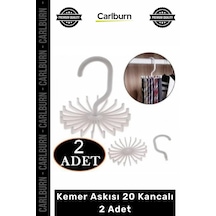 Askı Gardırop Dolap İçi Düzenleyici Organizer Döner Kravat Kemer Askısı 20 Kancalı 2 Adet Çok Renkli