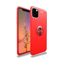 İphone 11 Pro Max Kılıf Range Yüzüklü Silikon - Kırmızı