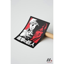 Attack On Titan Eren Anime Poster, Çerçevesiz Yüksek Kalite Duvar Afişi - Anime Severlere Özel Hediy