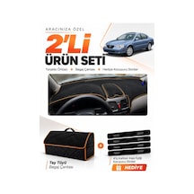 Nissan Maxima A33 1999-2003 Uyumlu Torpido Örtüsü + Tay Tüyü Çanta + Sticker - Siyah Kahverengi
