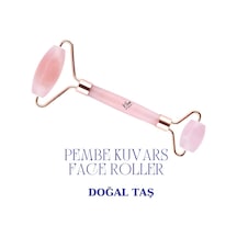 Pembe Kuvars Face Roller Doğal Taş Yüz Masaj Aleti