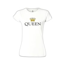 Queen Beyaz Kadın Tshirt 001