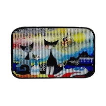 Elekli Desenli Kedi Tuvalet Önü Paspası 60 X 45 Cm Gece