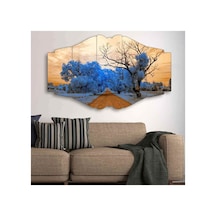 Kar Manzarası, Doğa, Kış - 5 Parçalı Tablo Görsel - 702503246 Görsel