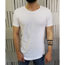 Insane Minds Oval etek basic beyaz tişört Beyaz
