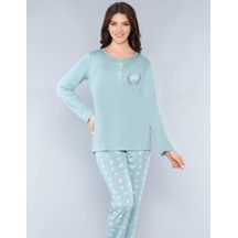 Uzun Kol Mevsimlik Pijama Takımı Viskon Alperi 790-31 YESIL