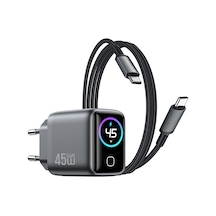 Wiwu Chg500 Voyager Serisi Gan Teknolojili Pd/qc Tft Göstergeli Hızlı Şarj Başlığı 45w Siyah
