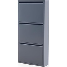 Gowoll 3 Raflı Metal Ayakkabılık Antrasit Ayakkabı Rafı Metal Ayakkabı Dolabı Antrasit