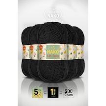 Elit Baby - 217 Siyah - 5'li Paket - 100gr/250m - Bebek İpi - Anti Pilling Tüylenmez İp