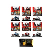 1:12 Sesli Ve Işıklı Motosiklet Ve Tamir Atölyesi Seti Mavi