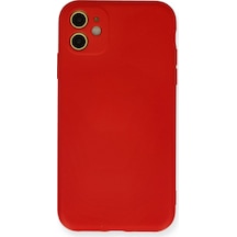 Newface - 26 - İphone 11 Kılıf Nano İçi Kadife Silikon - Matxzngz - - Kırmızı