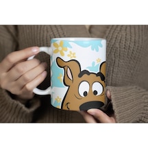 Scooby Doo Kupa Bardak - Renkli Çizgi Film Tasarım - Komik Ve Eğlenceli Karakterli Bardak Beyaz