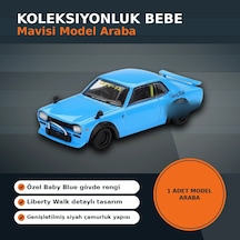1/64 Ölçekli Baby Blue Nissan Lb Works Hakosuka Diecast Model Araba