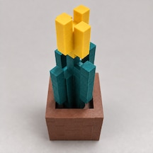 Piksel Lale Biblo - 3d Baskı, Minecraft Esintili Sarı