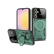 Samsung Galaxy Uyumlu A26 Kılıf Joy Lens Standlı Kapak - Koyu Yeşil Bzsxx00 1