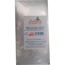 LokmanAVM Jelatin Torba Poşet 10X20 Cm Şeffaf Kalın Mikron 1000 G