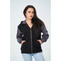 Kamila's Oversize Fermuarlı Hoodie İç Kısmı Huk Da Yok 465081499 Siyah