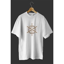 Noıssey -wed Dümen Tasarım Baskılı Oversize T-shirt Tişört Beyaz
