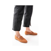 302 Taba Süet Günlük Kadın Babet Beyaz