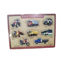 Ahşap Tutmalı Yapboz -Kara Taşıtları Puzzle (1 Adet)