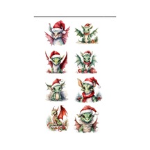 Noel Temalı Ejderhalar Sticker Set
