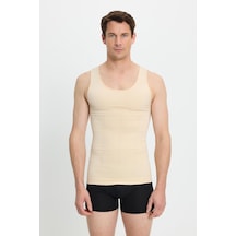Tudors Erkek Süper Slim Fit Extra Dar Kesim Lastikli Ten Rengi Atlet Korse-41852 Ten Rengi
