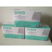 Sanus Spanç Kompres Steril Emici 7.5 x 7.5 CM 3'lü Paket 300 Adet