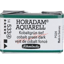 Schmincke : Horadam Aquarell Artist Sulu Boya : Tam Tablet : Seri 4 533 Cobalt Green Dark