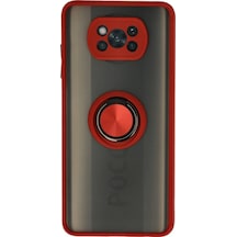 Pocophone X3 Kılıf Montreal Yüzüklü Silikon Kapak - Kırmızı Bzsxx00 1