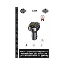 Delux Serisi Transmitter Usb Tf Kart Mikrofon G17 Siyah 18w Cihaz Dolumu Uzun Yol Şehir İçi