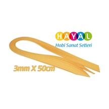 Hayal 3 Mm Koyu Sarı Renk Quilling Kağıdı - 100'Lü