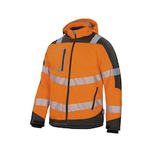 Reflektörlü Su Geçirmez Termal Softshell İş Montu Turuncu Sarı