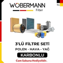 Wöbermann Fiat Linea 1.3 JTD E5 Filtre Bakım Seti 2012-2017 3'lü Karbonlu