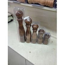 Yerli Üretim Ahşap Tuz-karabiber Değirmeni Kahverengi 25cm