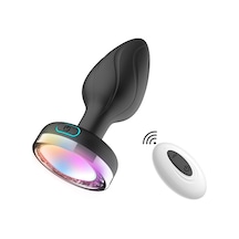 Carmine Wireless Kumandalı Led Işıklı 10 Modlu Su Geçirmez Titreşimli Anal Plug Vibratör