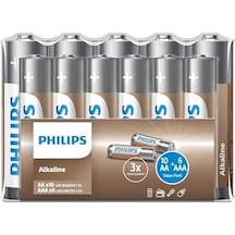 Lr036a16f/10 Alkalin Aa X10 + Aaa X6 Folyo Paket 16 Lı Folyo Paket