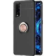 Newface Oppo Find X2 Kılıf Range Yüzüklü Silikon - Siyah-gold