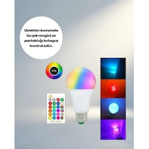 Uzaktan Kumandalı Rgb Led Ampul E27 15 Watt Renkli Işık .