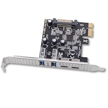 6094 Pcıe 2x Usb 3.0 + 2x Type C Hub Genişletme Kartı Pcı Express Adaptör Çoklayıcı Çoğaltıcı