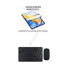 Apple Uyumlu iPad  Air 4. Nesil 2022 10.9 Ekran Koruyucu Klavye Mouse Set Siyah